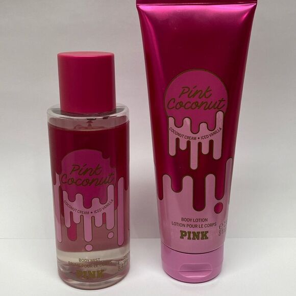 🔥VICTORIA'S SECRET PINK COCONUT FRAGRANCE MIST BODY SPRAY & lotion NEW - Picture 1 of 5